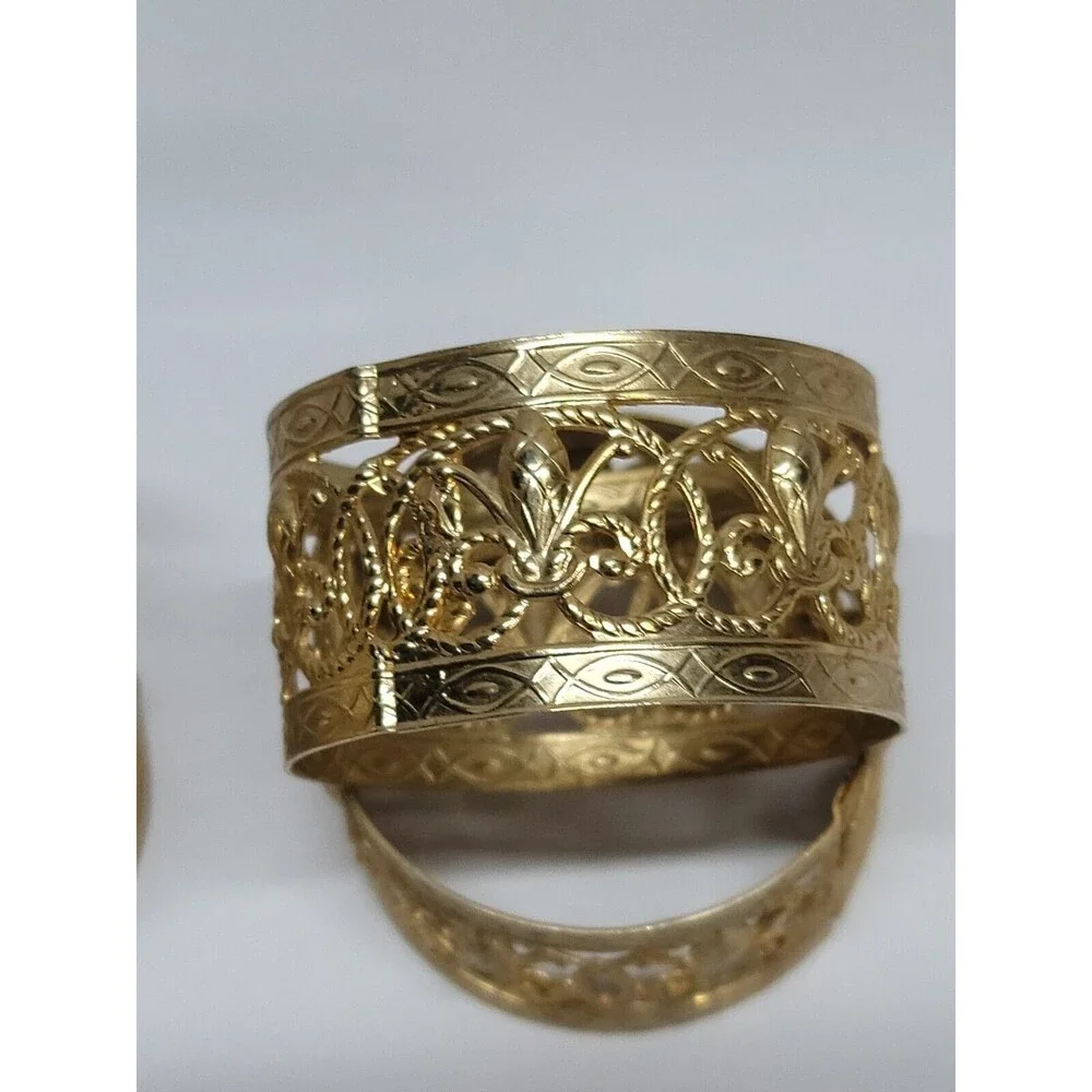 Set Of 6 Brass Napkin Rings
